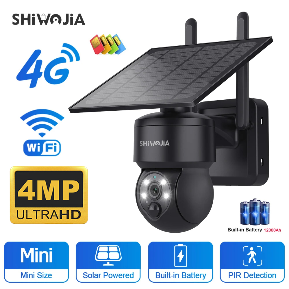 SHIWOJIA WIFI Wireless PTZ Sol - Home Security Outdoor Camera System recension och pris