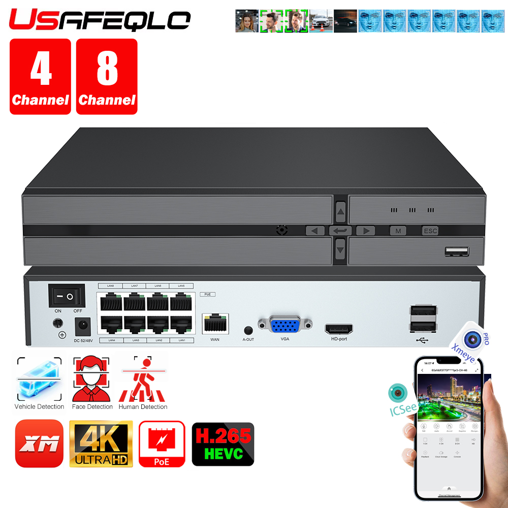 Face detection H.265 8ch*4K 4c - Home Security And Camera System recension och pris