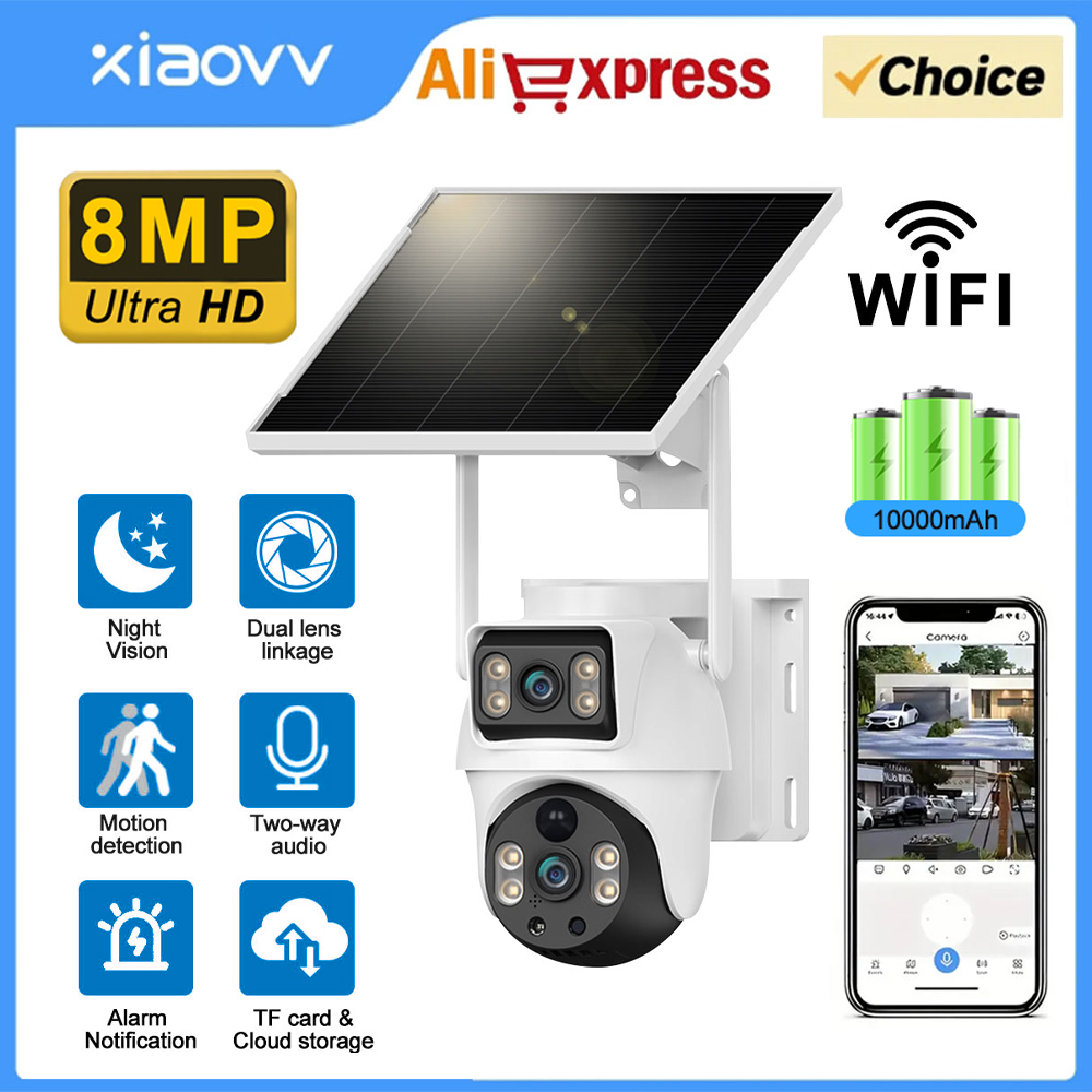 WiFi Solar Camera Dual Lenses  - Home Security Outdoor Camera System recension och pris