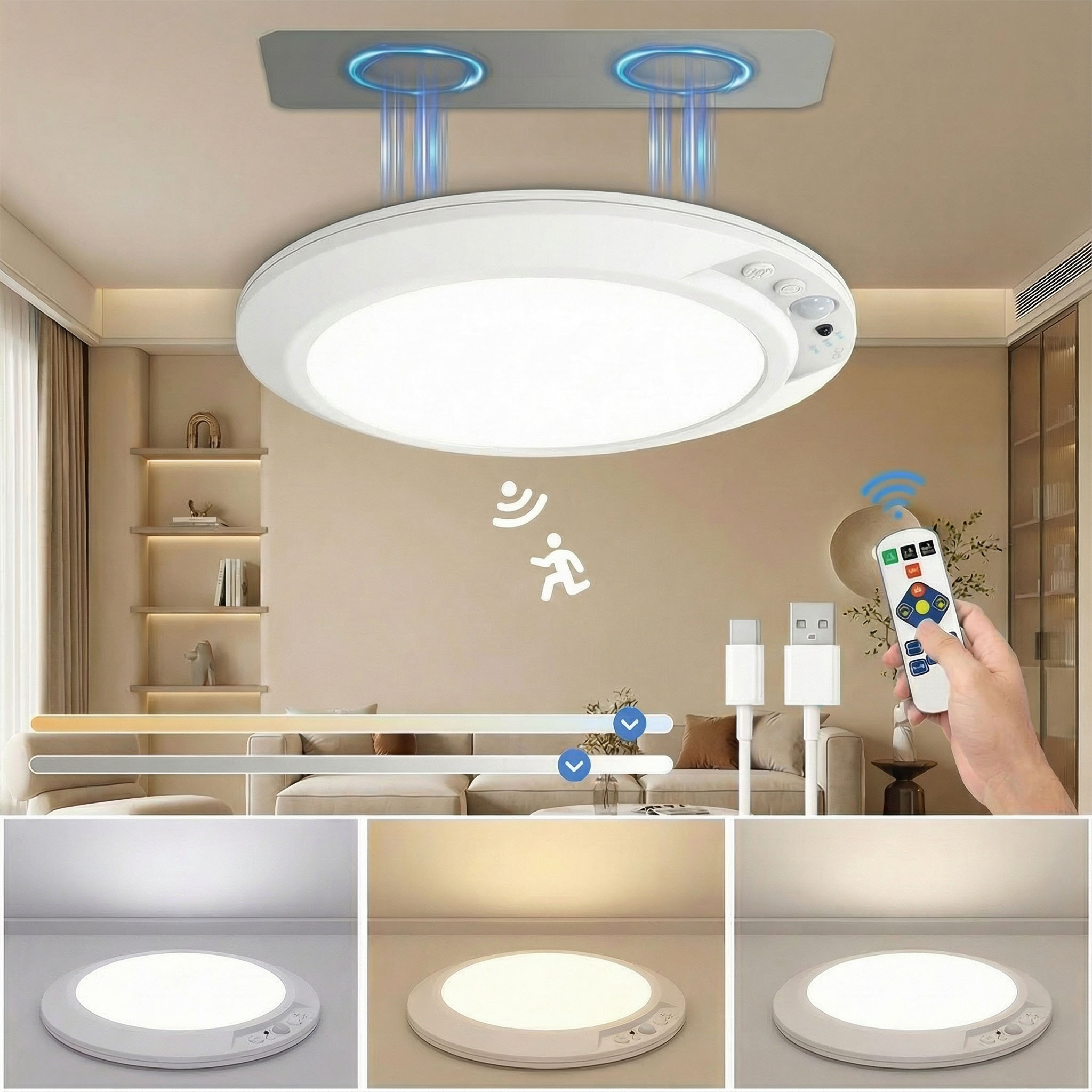 Motion Sensor Rechargeable LED - Home Security Beams recension och pris