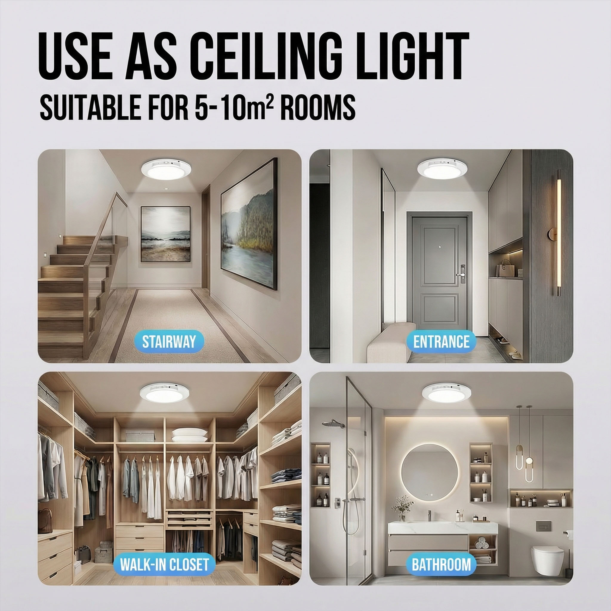 Motion Sensor Rechargeable LED - Home Security Beams recension och pris