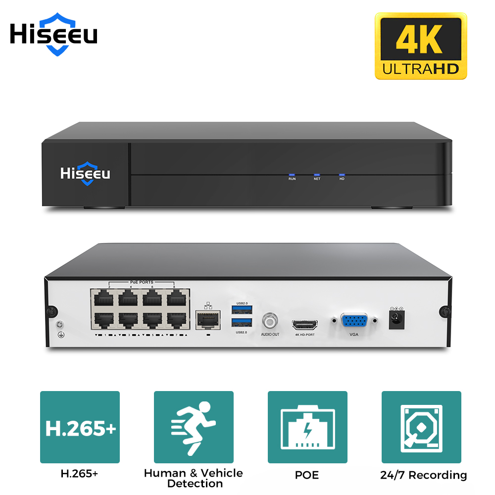 Hiseeu 8CH 4K PoE NVR Network  - Home Security Camera recension och pris