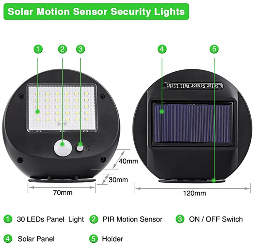 30LED Solar Lights Outdoor Sec - Home Security Flood Lights recension och pris