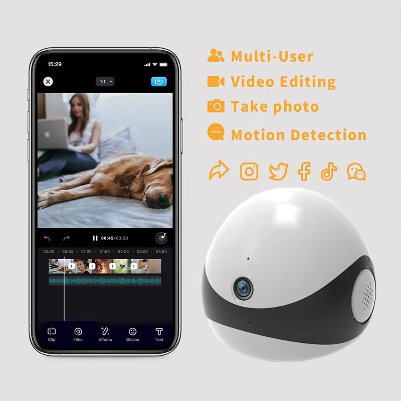 Wireless 2K HD Mobile Pet Comp - Home Security Robot Dog recension och pris