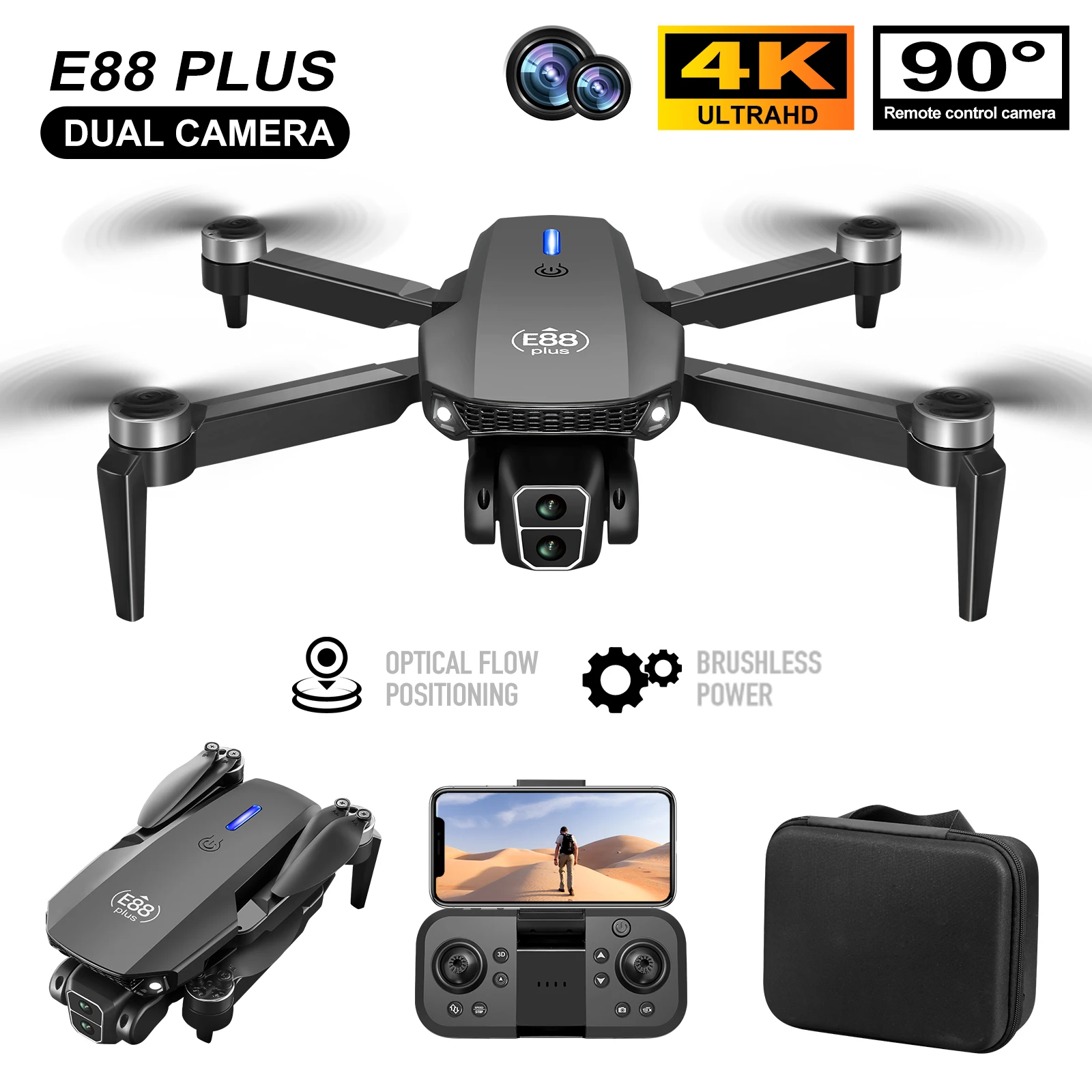 New E88 Plus Quadcopter Drone: - Home Security Cameras Outdoor recension och pris