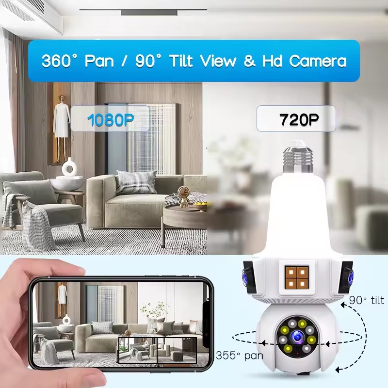 6MP V380pro APP Dual Lens Full - Home Security Flood Lights recension och pris