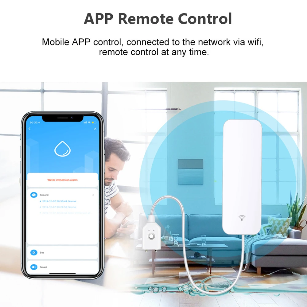 Tuya WiFi Zigbee Water Sensor  - Home Security Equipment recension och pris