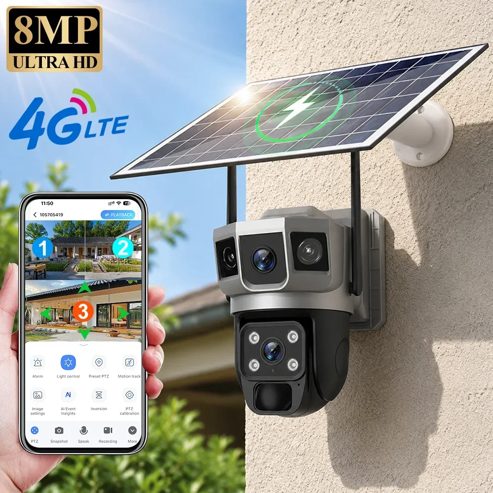 V380 4K 3 Screens 4G Camera So - Home Security Diy recension och pris