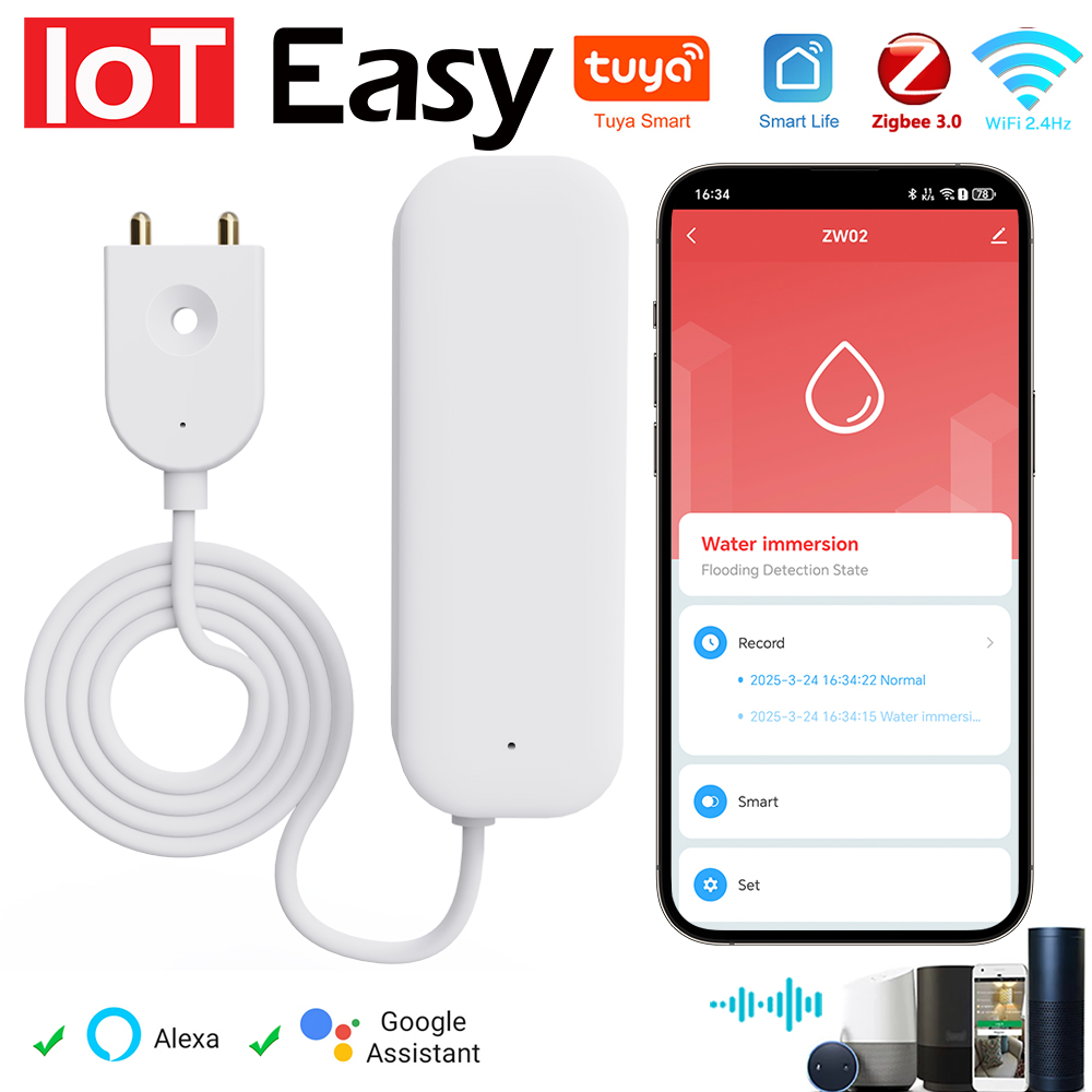 Tuya WiFi ZigBee Water Sensor  - Home Security Equipment recension och pris