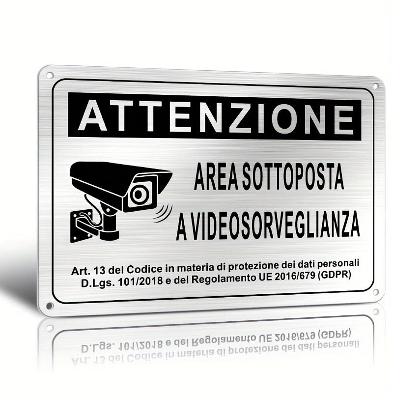 Italian Security Sign 20X30cm  - Home Security Camera recension och pris